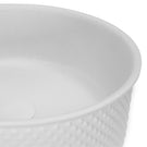 Bao Round 380mm Above Counter Diamond Embossed Basin - Matte White Textured  | The Blue Space