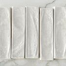 Bianco Rylee Subway Tile Textured Gloss 75 x 300 x 9mm Italian Ceramic  | The Blue Space