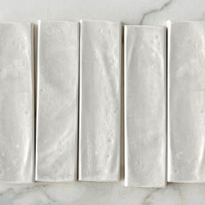 Bianco Rylee Subway Tile Textured Matt 75 x 300 x 9mm Italian Ceramic  | The Blue Space