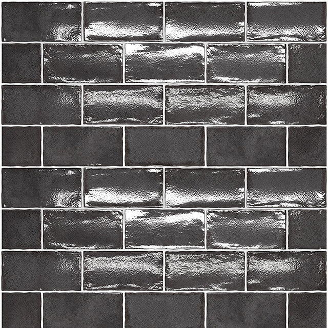 Charcoal Dianna Hand Made Subway Tile 75 x 150 x 9mm Spanish Ceramic  | The Blue Space