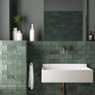 Dark Green Dianna Hand Made Subway Tile 75 x 150 x 9mm Spanish Ceramic  | The Blue Space