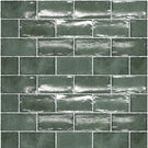 Dark Green Dianna Hand Made Subway Tile 75 x 150 x 9mm Spanish Ceramic  | The Blue Space