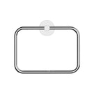 Indigo ciara hand towel holder in chrome. Round backplate and square ring design. Simple elegant and affordable towel ring. 