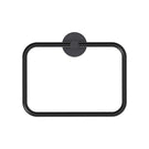 Indigo ciara hand towel ring for the bathroom in matte black. Round backplate and square shaped ring. Affordable bathroom packages online. 