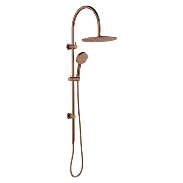 Full Fienza Empire Slim Curved Twin Shower Brushed Copper 455110CO - The Blue Space