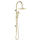 Full Fienza Empire Slim Curved Twin Shower Urban Brass 455110UB - The Blue Space