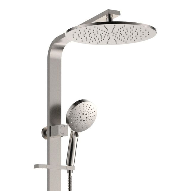 Fienza Empire Slim Deluxe Twin Shower Brushed Nickel 455124BN - The Blue Space