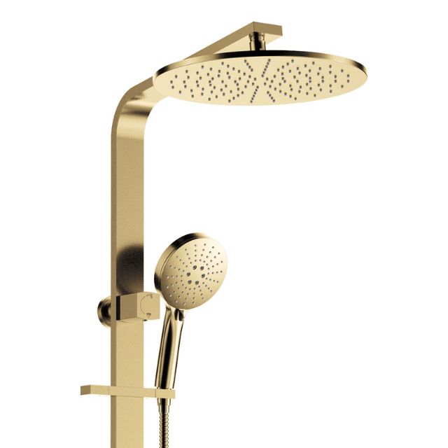 Fienza Empire Slim Deluxe Twin Shower Urban Brass 455124UB - The Blue Space