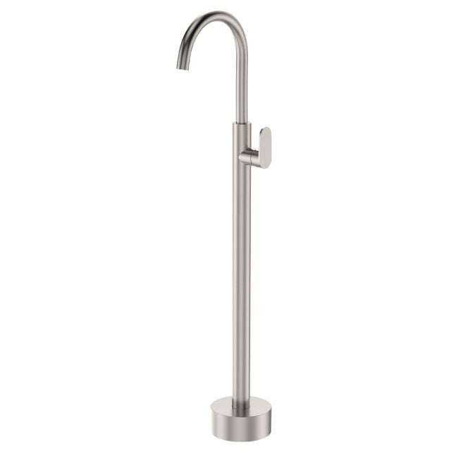 Fienza Empire Slim Floor Mounted Basin/bath Mixer Brushed Nickel 221112BN-LF - The Blue Space