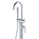 Close Fienza Empire Slim Floor Mounted Bath Mixer with Hand Shower Chrome 234113 - The Blue Space