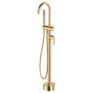 Fienza Empire Slim Floor Mounted Bath Mixer with Hand Shower Urban Brass 234113UB - The Blue Space