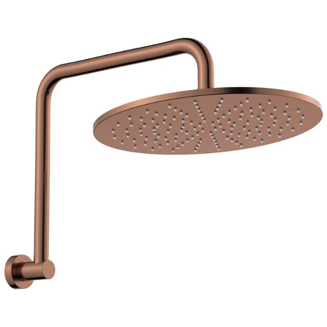 Fienza Empire Slim Gooseneck Shower Arm Set Brushed Copper 411109CO-A - The Blue Space