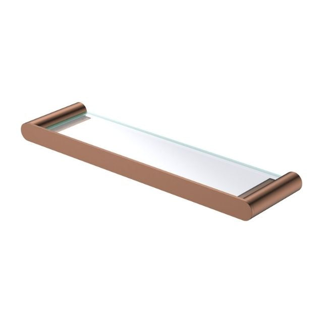 Fienza Empire Slim Shower Shelf Glass Brushed Copper 88907CO - The Blue Space