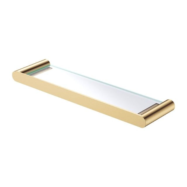 Fienza Empire Slim Shower Shelf Glass Urban Brass