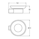 Technical Drawing Fienza Empire Slim Soap Holder Glass Dish Brushed Copper 88906CO - The Blue Space