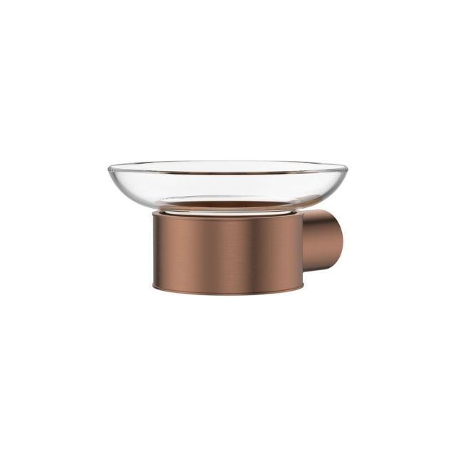 Fienza Empire Slim Soap Holder Glass Dish Brushed Copper 88906CO - The Blue Space