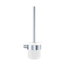 Fienza Empire Slim Toilet Brush and Glass Holder Chrome 889010 - The Blue Space