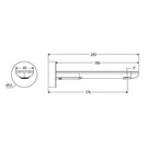 Technical Drawing Fienza Empire Slim Wall Basin/Bath Outlet 180mm Round Plate Chrome 234115-2-LF - The Blue Space