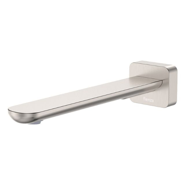 Fienza Empire Slim Wall Basin/Bath Outlet 220mm Square Plate Brushed Nickel 234116BN-LF - The Blue Space