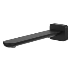 Fienza Empire Slim Wall Basin/Bath Outlet 220mm Square Plate Matte Black 234116B-LF - The Blue Space