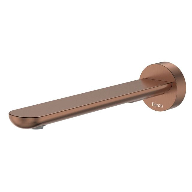 Fienza Empire Slim Wall Bath/Basin Outlet 220mm Round Plate Brushed Copper 234116CO-2-LF - The Blue Space