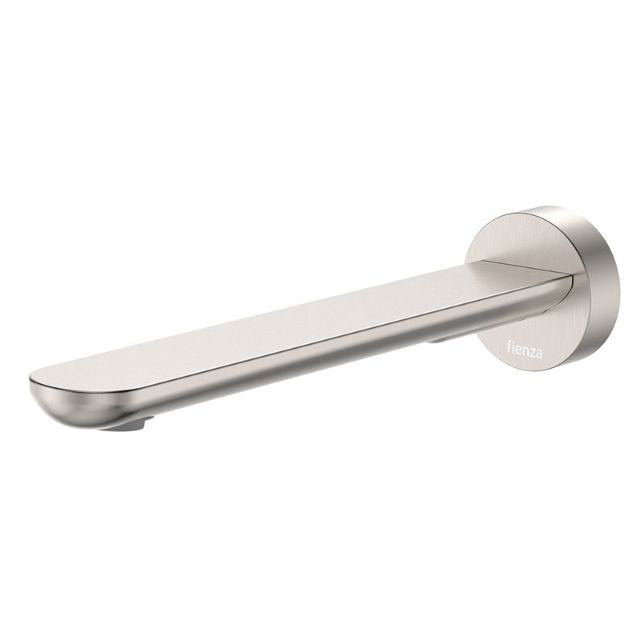 Fienza Empire Slim Wall Bath/Basin Outlet 220mm Round Plate Brushed Nickel 234116BN-2-LF - The Blue Space