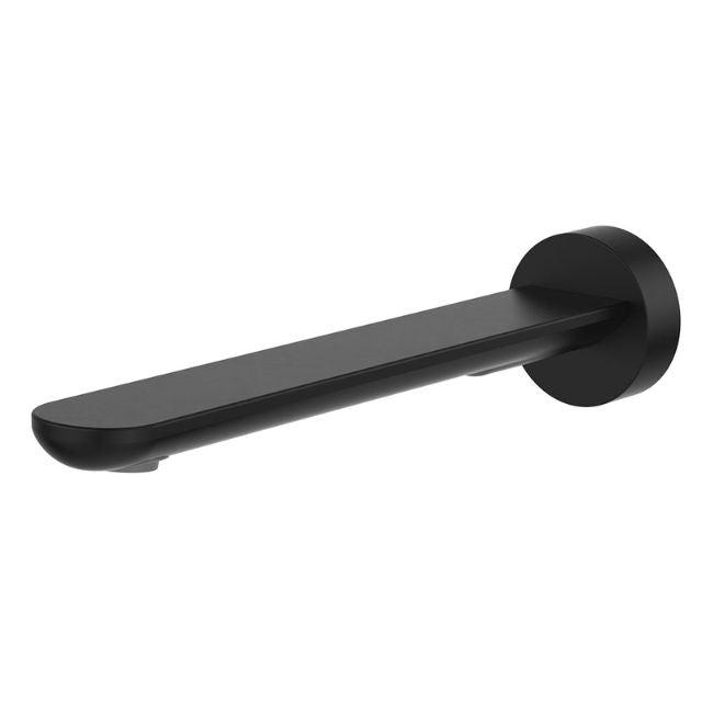 Fienza Empire Slim Wall Bath/Basin Outlet 220mm Round Plate Matte Black 234116B-2-LF - The Blue Space