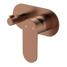 Fienza Empire Slim Wall Diverter Mixer Large Oval Plate Horizontal Brushed Copper 234112CO-LF - The Blue Space