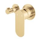 Fienza Empire Slim Wall Diverter Mixer Small Round Plates Horizontal Urban Brass 234112UB-4-LF - The Blue Space