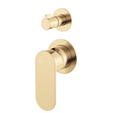 Fienza Empire Slim Wall Diverter Mixer Small Round Plates Vertical Urban Brass 234102UB-4-LF - The Blue Space