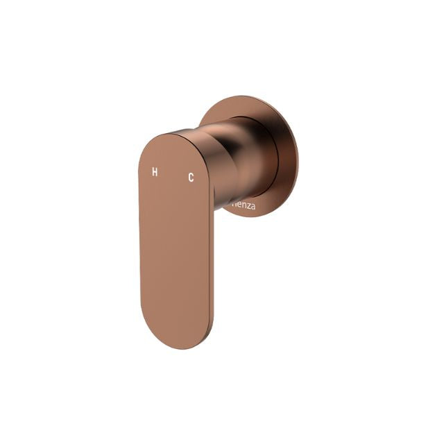 Fienza Empire Slim Wall Mixer Round Plate Brushed Copper 234101CO-2-LF - The Blue Space