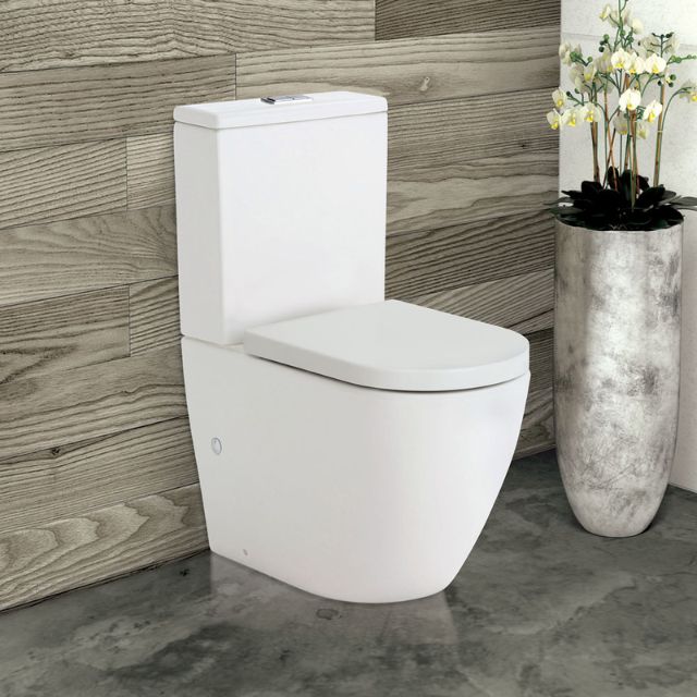 Lifestyle 1 Fienza Koko Tornado Back-to-Wall Toilet Suite Matte White - Pan + Seat + R&T Cistern - P-Trap K002MWP - The Blue Space