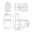 Technical Drawing Fienza Koko Tornado Flush Back-to-Wall Toilet Suite Gloss White - Pan + Seat + GEBERIT Cistern - P-Trap K002GEP - The Blue Space