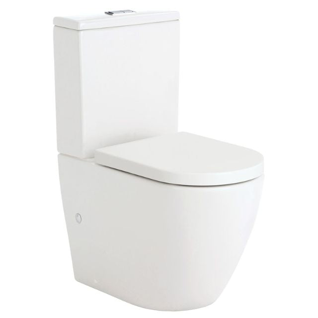 Fienza Koko Tornado Flush Back-to-Wall Toilet Suite Gloss White - Pan + Seat + GEBERIT Cistern - S-Trap 160-230 K002GEB - The Blue Space