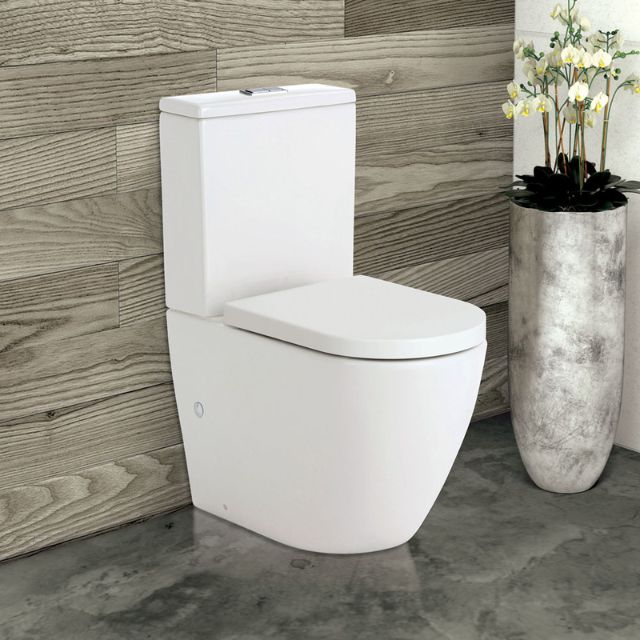 Lifestyle 1 Fienza Koko Tornado Flush Back-to-Wall Toilet Suite Gloss White - Pan + Seat + R&T Cistern - S-Trap 160-230 K002B - The Blue Space