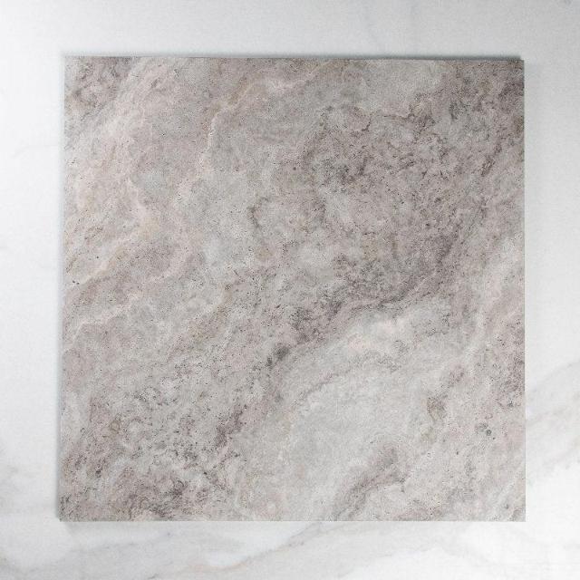 Grey Valerie Travertine Tile P4 Tech Grip Porcelain 300 x 600  | The Blue Space