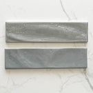 Light Grey Rylee Subway Tile Textured Gloss 75 x 300 x 9mm Italian Ceramic  | The Blue Space