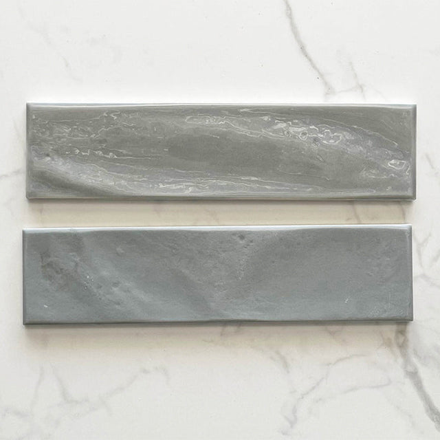 Light Grey Rylee Subway Tile Textured Matt 75 x 300 x 9mm Italian Ceramic  | The Blue Space