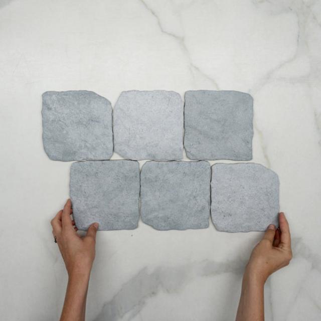 Light Grey Settlers Cobble Stone 150 x 150mm Porcelain  | The Blue Space