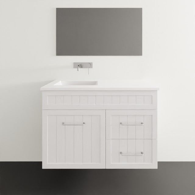 Marquis Kiama4 Wall Hung Vanity - 900mm Offset Bowl - 1 door 2 drawer KIAMA4-WH | The Blue Space