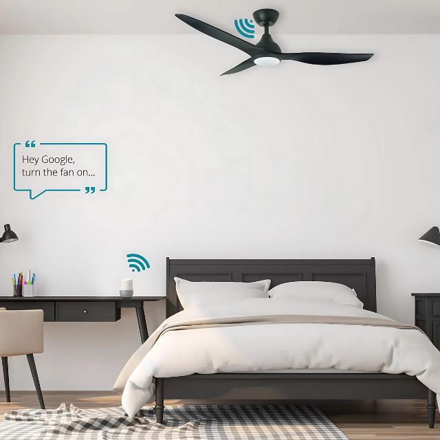 Lifestyle Martec Avoca DC 1220mm Ceiling Fan with LED Light Matt Black MADC1233MMR - The Blue Space