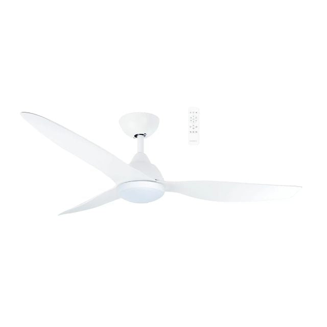 Martec Avoca DC 1220mm Ceiling Fan with LED Light Matt White MADC1233WWR - The Blue Space