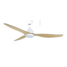 Martec Avoca DC 1220mm Ceiling Fan with LED Light Matt White/Oak MADC1233WOR - The Blue Space