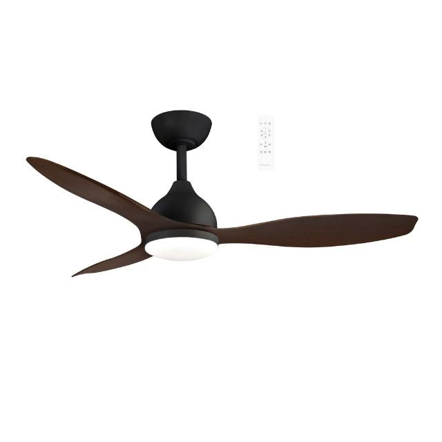 Martec Elite DC 1220mm Ceiling Fan with LED Light Matt Black/Walnut MEDC1233MW - The Blue Space