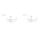 Line Drawing Martec Elite DC 1320mm Ceiling Fan Matt Black MEDC133M - The Blue Space