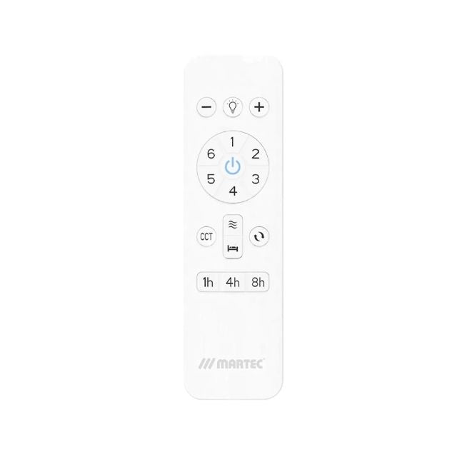 Remote Martec Elite DC 1320mm Ceiling Fan with LED Light Matt White MEDC1333W - The Blue Space