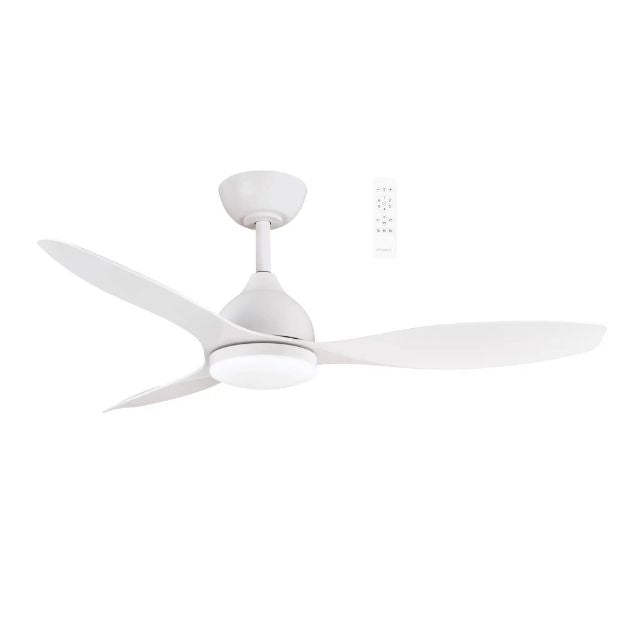 Martec Elite DC 1320mm Ceiling Fan with LED Light Matt White MEDC1333W - The Blue Space