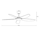 Line Drawing Martec Esprit DC 1320mm Ceiling Fan Matt Black MDCE135M - The Blue Space