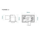 Line Drawing Martec Forme 2 Heat 3 in 1 Bathroom Heater Exhaust Fan with LED Downlight White MBHF2LW - The Blue Space