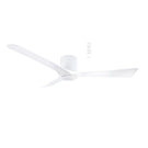 Martec Fresno DC 1320mm Hugger Ceiling Fan with LED Light Matt White MFDC1333W - The Blue Space